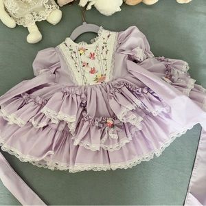 New handmade multilayered lace dress vintage style girls 2t